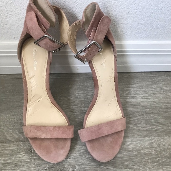 Calvin Klein Vivian Pink Open Toe Heel Size 7 - Picture 5 of 12
